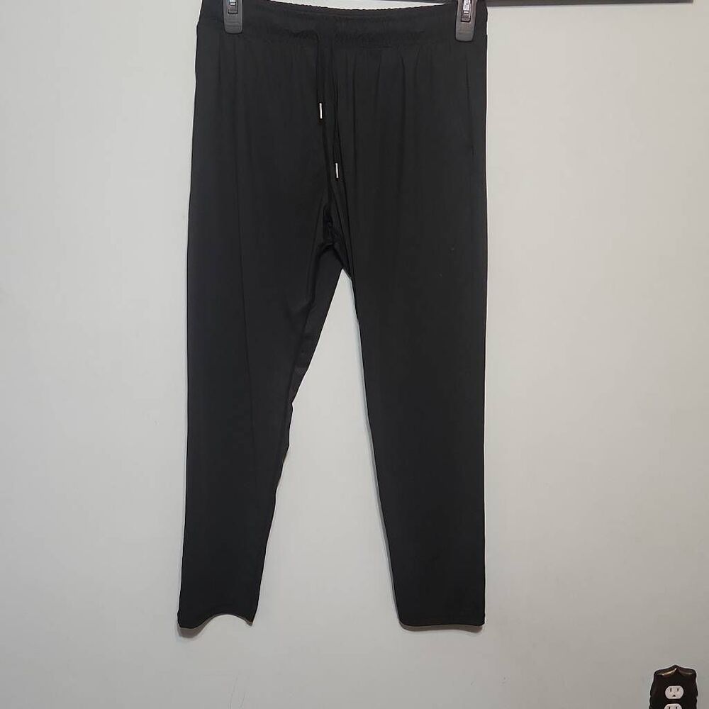 Zyia Active Black Nylon Spandex Pants Women's Size L Pull On Jogger Pockets